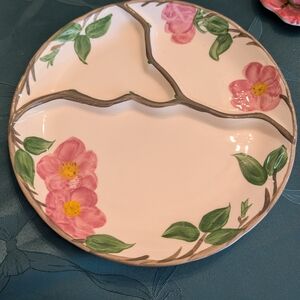 Franciscan Pink Floral Sectioned Serving Platter